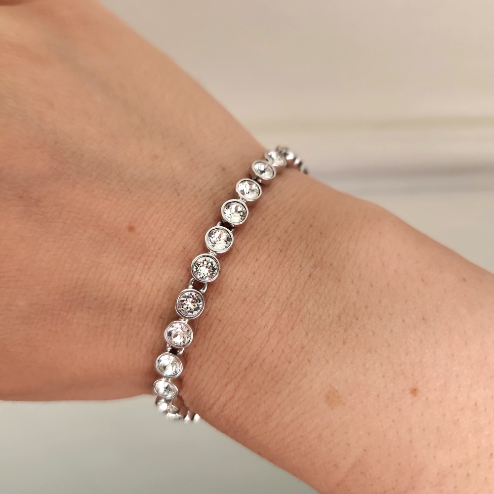 Silver Swarovski Crystal Tennis Bracelet